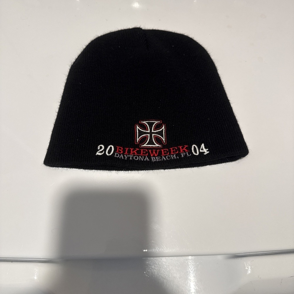 Bikeweek Daytona Beach 204 Vintage Beanie/Skull Cap Unisex Biker Y2k Cross